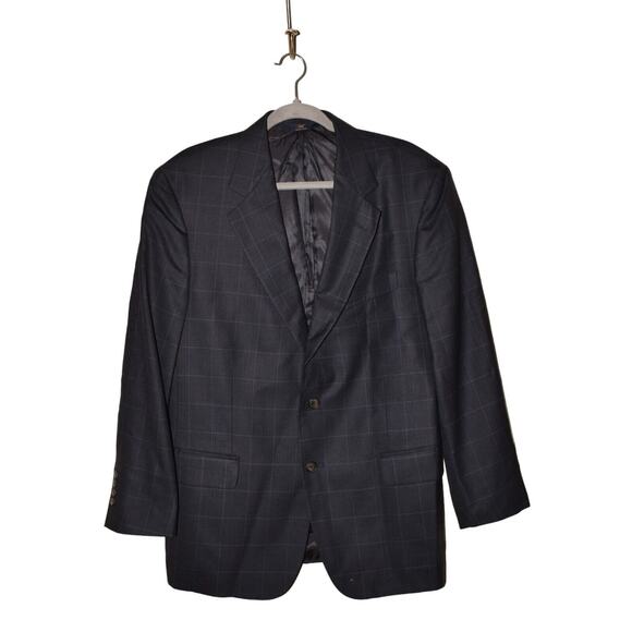 BROOKS BROTHERS 346 $298 Navy‎ Check Wool Sport Coat Men's 42 Short - Picture 1 of 6